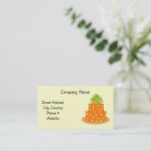 Carte De Visite Création de gâteau moderne à pois orange (Debout devant)