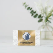 Carte De Visite Création d'icônes | Or et marbre (Debout devant)