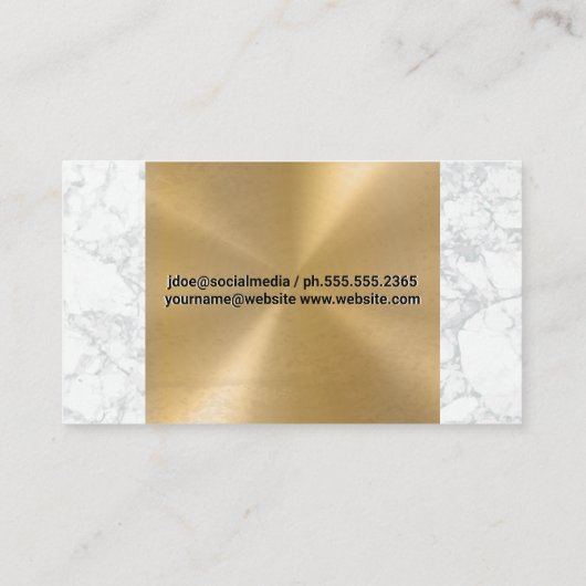 Carte De Visite Création d'icônes | Or et marbre (Dos)