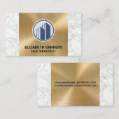 Carte De Visite Création d'icônes | Or et marbre (Devant / Derrière)