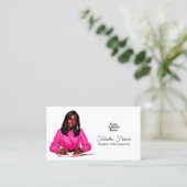Carte De Visite Création d'oeuvres de leadership pour femmes noire (Debout devant)