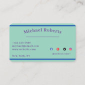 Carte De Visite Création Moderne avec Code QR et Éclaboussure de P (Dos)
