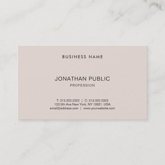 Carte De Visite Création moderne Design simple Professionnel Top (Dos)