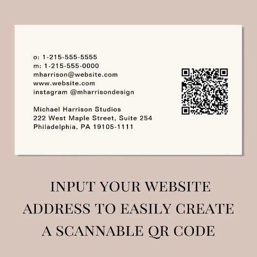Carte De Visite Création professionnelle de code QR de script mode