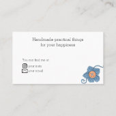 Carte De Visite Créations artisanales Fils et couture blanc (Dos)