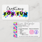 Carte De Visite Créations pour FUN_B (Devant / Derrière)