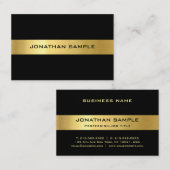Carte De Visite Creative Black Gold Modern Luxe Modèle tendance (Devant / Derrière)