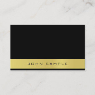 Carte De Visite Creative Black Gold Professional Simple Plain
