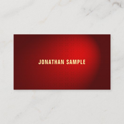 Carte De Visite Creative Black Red Damask Luxe Professional Plain (Devant)