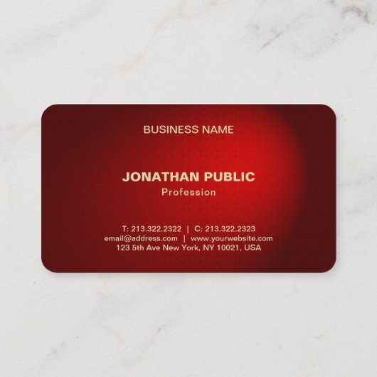 Carte De Visite Creative Black Red Damask Professional Premium (Dos)