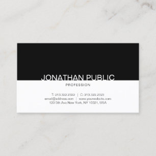 Carte De Visite Creative Black White Simple Design Professionnel