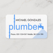 Carte De Visite Creative Blue Plumber Pipe System Plumbing Works (Devant)
