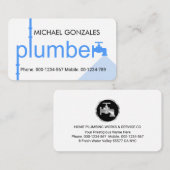 Carte De Visite Creative Blue Plumber Pipe System Plumbing Works (Devant / Derrière)