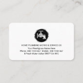 Carte De Visite Creative Blue Plumber Pipe System Plumbing Works (Dos)