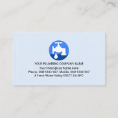 Carte De Visite Creative Blue Plumber Pipeline Home Waterflow (Dos)