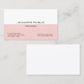 Carte De Visite Creative Blush Rose Blanc Moderne Modèle élégant (Devant / Derrière)