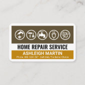 Carte De Visite Creative Brown Handyman Tools Layers (Devant)