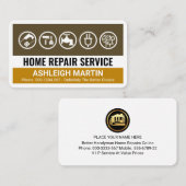 Carte De Visite Creative Brown Handyman Tools Layers (Devant / Derrière)