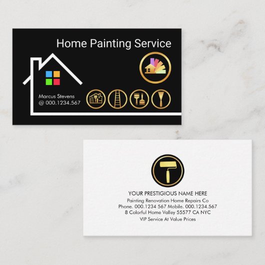 Carte De Visite Creative Building Frame Painter Handyman (Devant / Derrière)