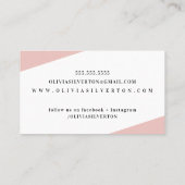 Carte De Visite CREATIVE CORNERS classe monogramme rose blanc noir (Dos)