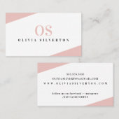 Carte De Visite CREATIVE CORNERS classe monogramme rose blanc noir (Devant / Derrière)