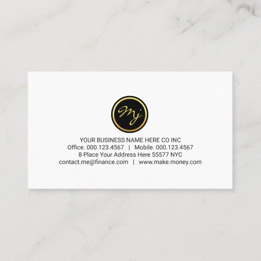 Carte De Visite Creative Create Your Name Monogram (Dos)