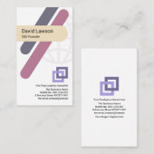 Carte De Visite Creative Crisscross Stripes Global CEO Fondateur (Devant / Derrière)