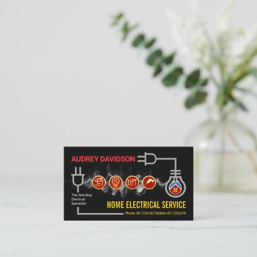 Carte De Visite Creative Electric Lightning Circuit Board (Debout devant)