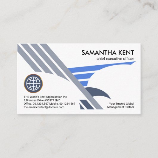 Carte De Visite Créative Falcon Aigle Wings Startup PDG Fondateur (Devant)