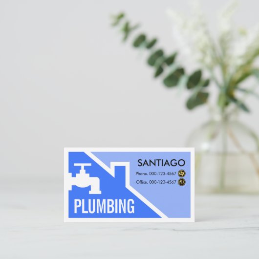 Carte De Visite Creative Faucet Rooftop Building Frame (Debout devant)