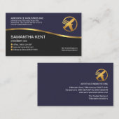 Carte De Visite Creative Faux Gold Wave Simple Blue Black PDG (Devant / Derrière)