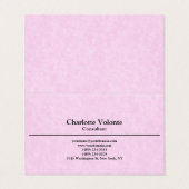 Carte De Visite Créative Feminine Rose tendance Plaine stylish Sim (Extérieur déplié)