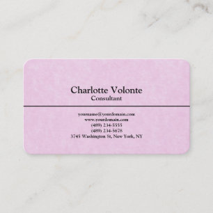 Carte De Visite Créative Feminine Rose tendance Plaine stylish Sim