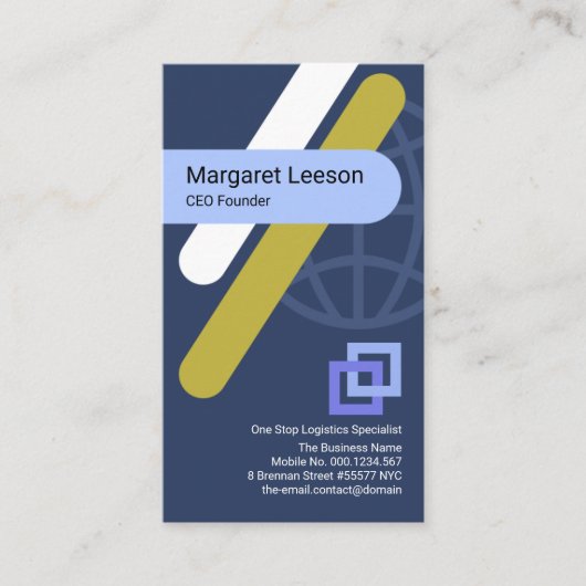 Carte De Visite Creative Global Crisscross Liens PDG Fondateur (Devant)