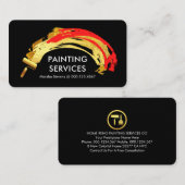 Carte De Visite Creative Gold Brush Paint Splatter (Devant / Derrière)