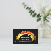Carte De Visite Creative Gold Brush Paint Splatter (Debout devant)