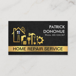 Carte De Visite Creative Gold Building Black Grunge Texture