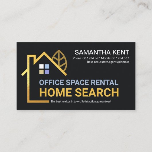 Carte De Visite Creative Gold Building Home Paysage Realtor (Devant)