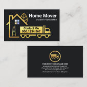 Carte De Visite Creative Gold Building Moving Truck (Devant / Derrière)