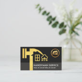 Carte De Visite Creative Gold Hammer Maison Construction paysagère (Debout devant)