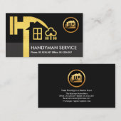 Carte De Visite Creative Gold Hammer Maison Construction paysagère (Devant / Derrière)