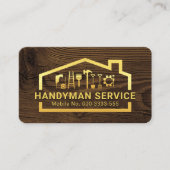 Carte De Visite Creative Gold Handyman Tools Building (Devant)
