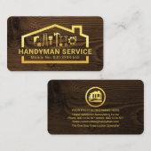 Carte De Visite Creative Gold Handyman Tools Building (Devant / Derrière)