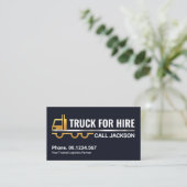 Carte De Visite Creative Gold Silver Semi Truck Moving Hauling (Debout devant)