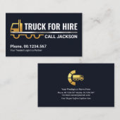 Carte De Visite Creative Gold Silver Semi Truck Moving Hauling (Devant / Derrière)