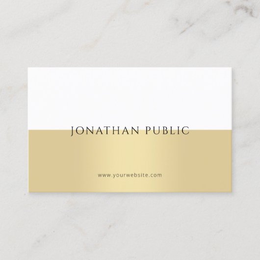Carte De Visite Creative Gold White Modern Simple Professional (Devant)
