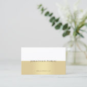 Carte De Visite Creative Gold White Modern Simple Professional (Debout devant)