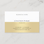 Carte De Visite Creative Gold White Modern Simple Professional (Dos)