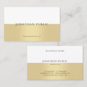 Carte De Visite Creative Gold White Modern Simple Professional (Devant / Derrière)