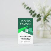 Carte De Visite Creative Green Energy Rooftop Builder (Debout devant)